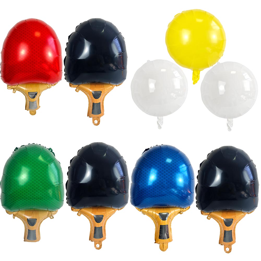 Table Tennis Balls - Table Tennis Racket Foil Balloon Multicolor