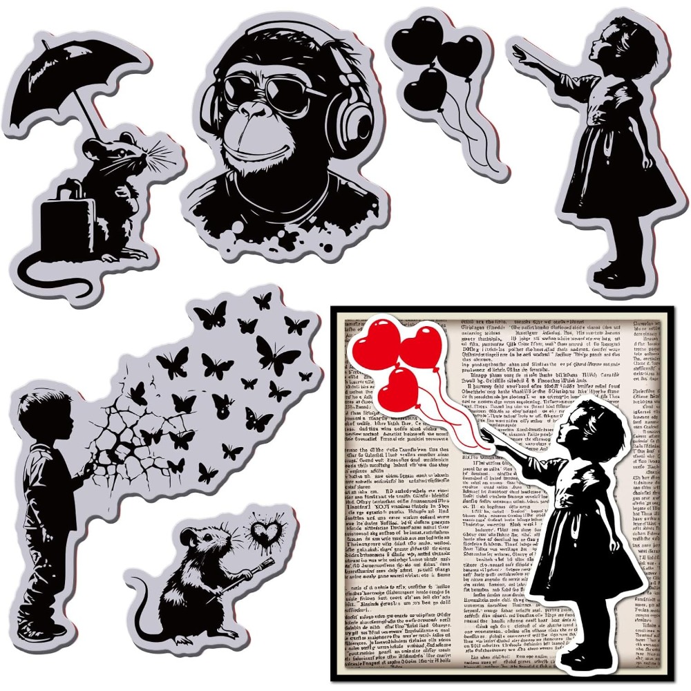 Grafitti Balloon Monkey Cling  - Butterfly Rubber Sheet recension och pris