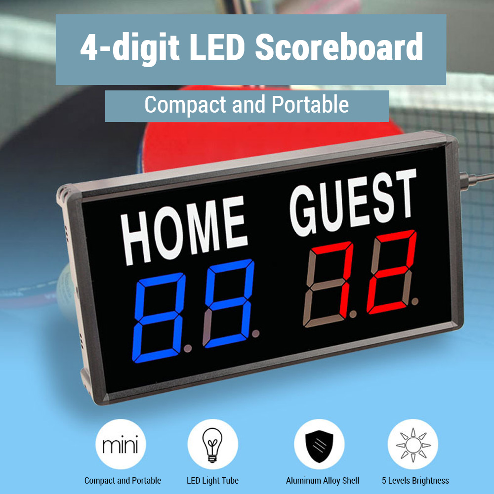 Portable 4 Digit LED Scoreboar - Table Tennis Scoring recension och pris