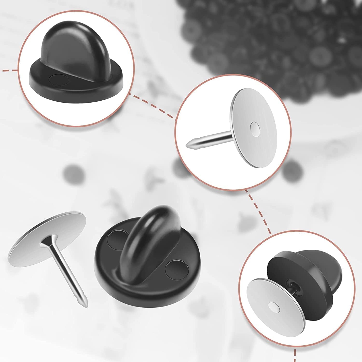 20 Pairs Rubber Blank Pin Back - Butterfly Rubber Sheet recension och pris