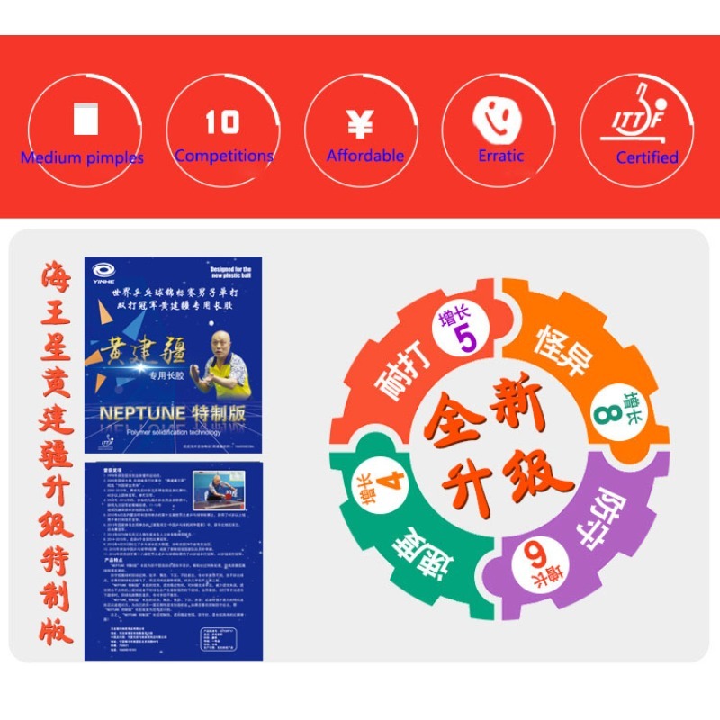 YINHE Neptune Special Cured Ta - Table Tennis Rubber recension och pris
