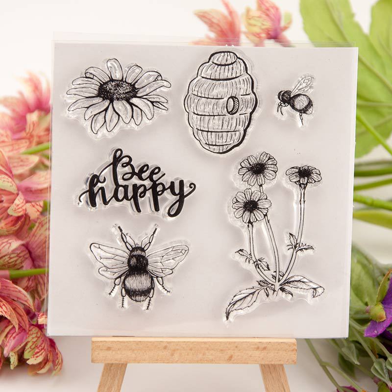 Bee Happy Clear Stamps Butterf - Butterfly Rubber Sheet recension och pris