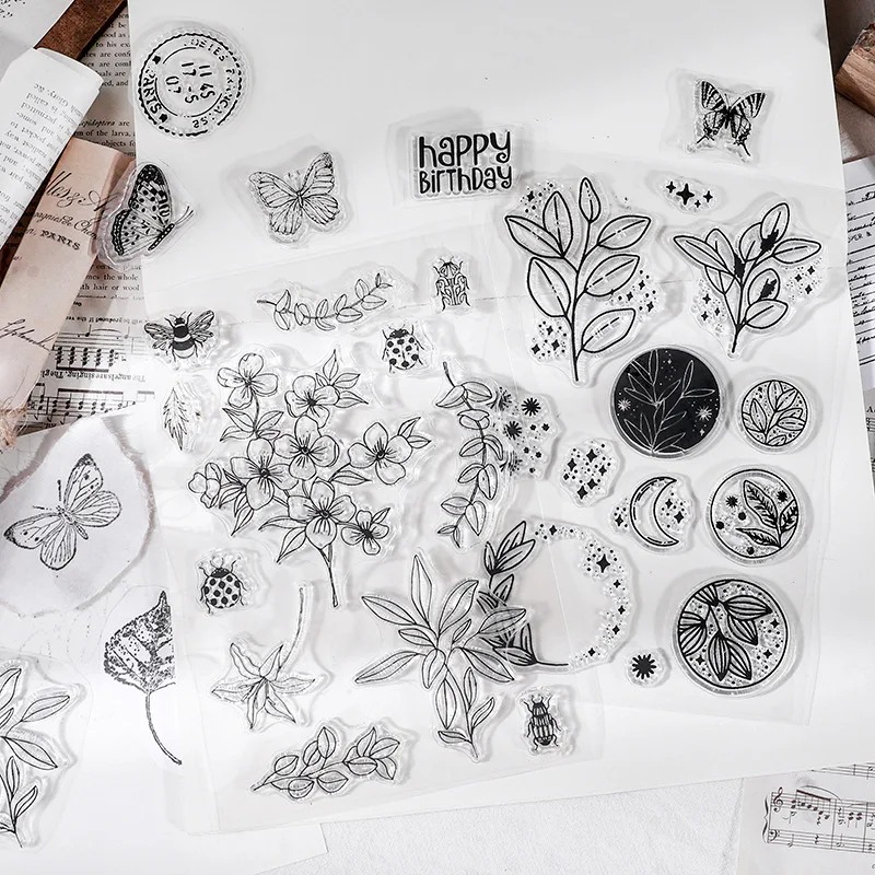 Moon Flowers Leaves Butterfly  - Butterfly Rubber Sheet recension och pris